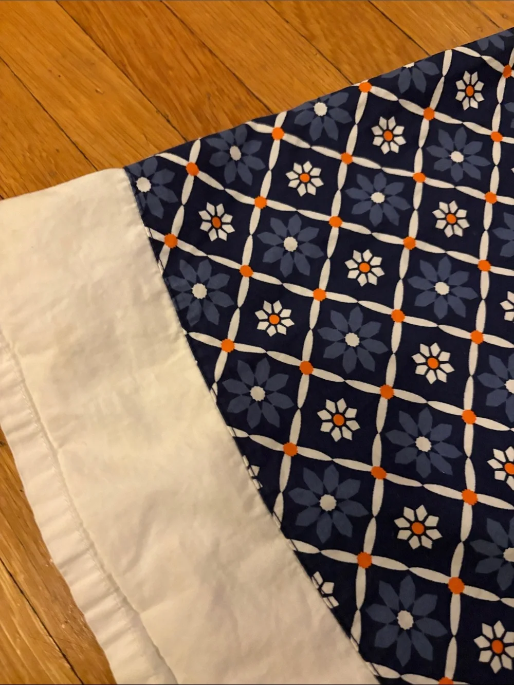 Gymboree Navy Blue Floral Geometric Sleeveless Dress with White Trim